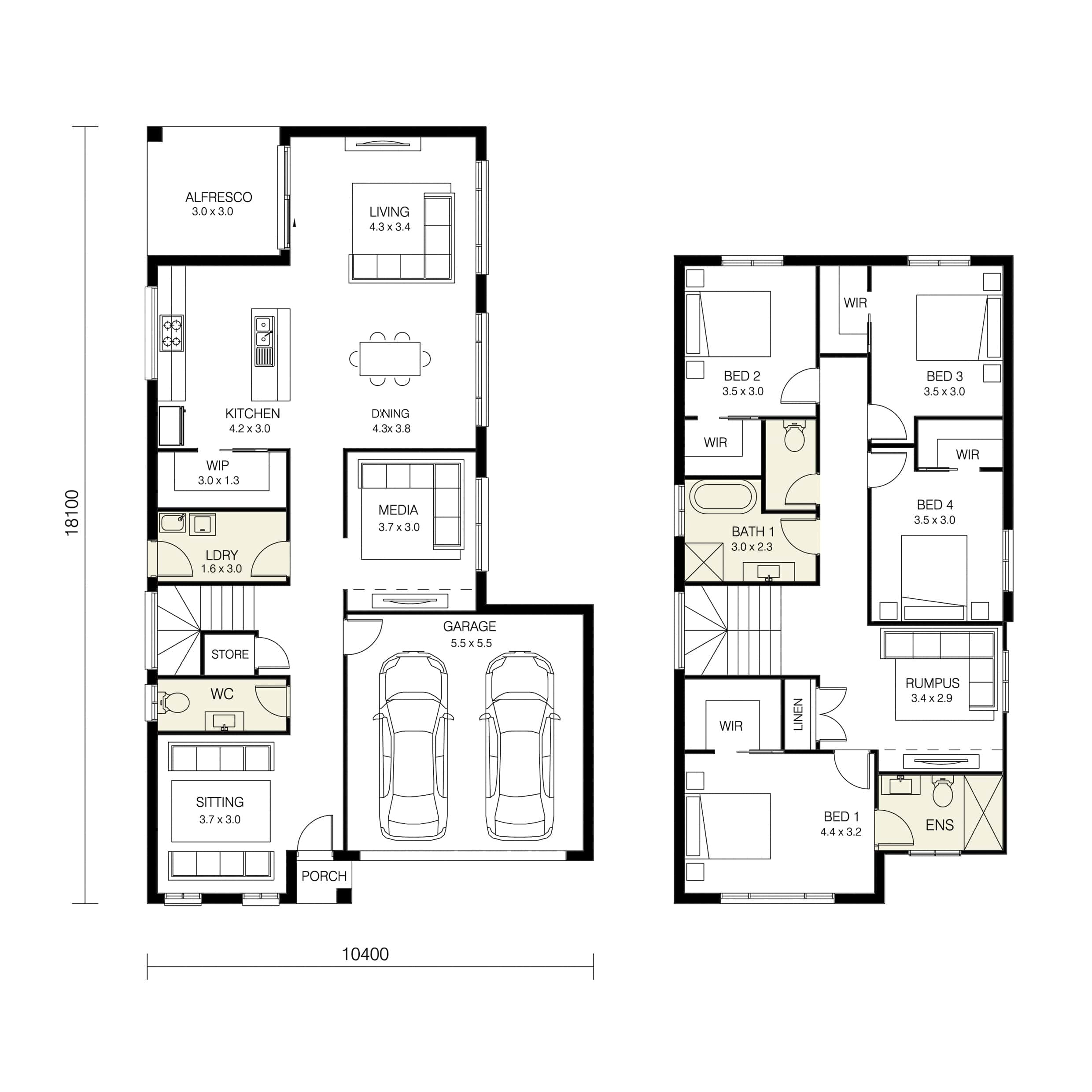 5 Bedroom Double Storey Home Design - Westwood - King Homes NSW