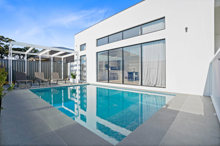 custom home with pool