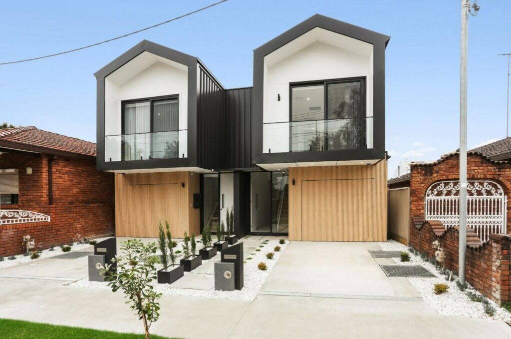 Modern custom duplex built by King Homes NSW